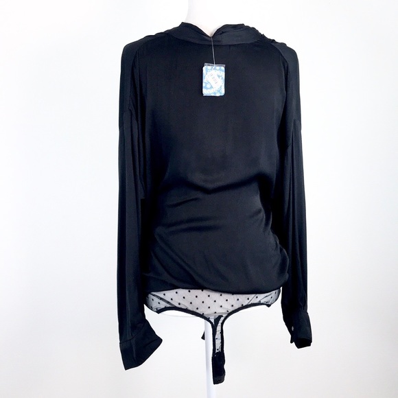 Free People Ladylikelady Black Bodysuit. Size: S - Picture 3 of 8